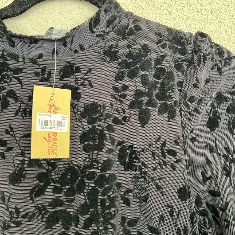 NWT Black Velvet Burnout Fit & Flare Dress Womens‎ Juniors L Y2K Whimsy Goth